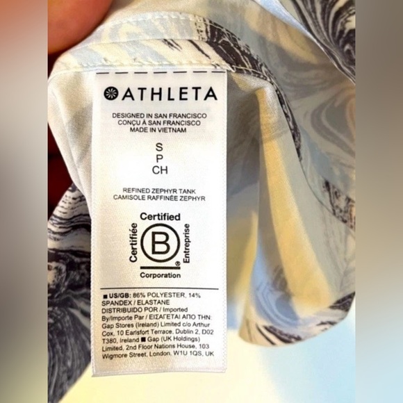 NWOT Athleta Refined Zephyr Grey and Blue Swirl Tank Size S Sku#104 - Picture 6 of 7